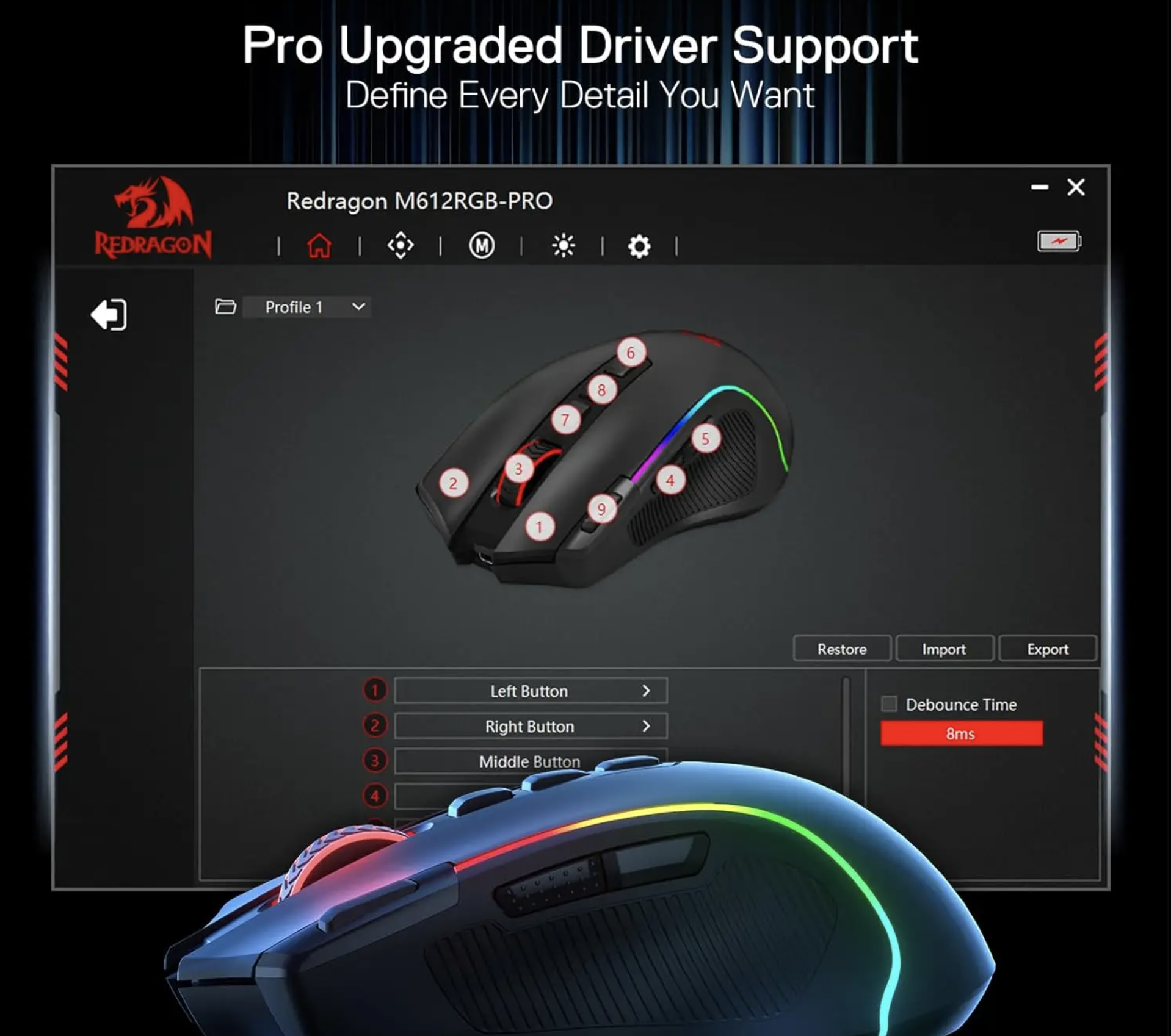 Мышь Redragon PREDATOR M612 PRO RGB — изображение 5
